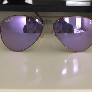 RayBan aviator flash lenses sunglasses with case